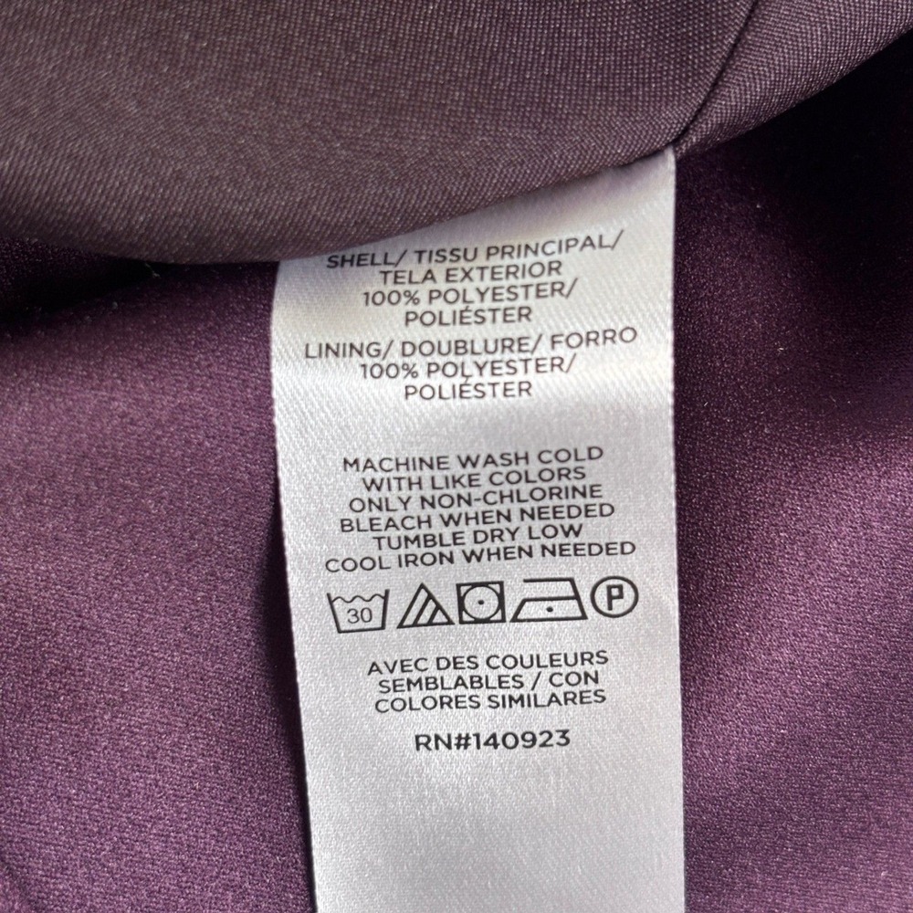 LOFT Petites Plum Purple A Line Mini Skirt Women's 2P Front Side Slit Minimalist - Picture 10 of 10